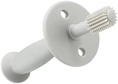 PandaEar Escova de Dentes de Silicone para Bebês, Conjunto com 3 Peças (Rosa + Azul) | Brinquedos de Dentição para Treinamento de Higiene Bucal para Bebês a partir de 3 Meses