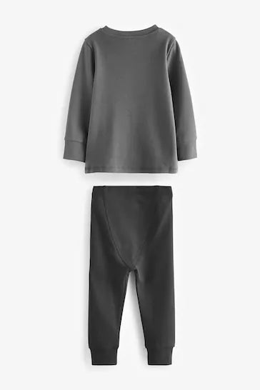 |Niño| Conjunto de pijama abrigado 100% algodón - Calabaza gris (9 meses a 10 años)