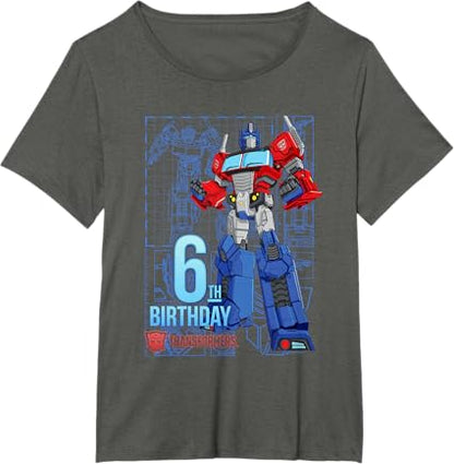 T-shirt de aniversário dos 6 anos do Optimus Prime dos Transformers