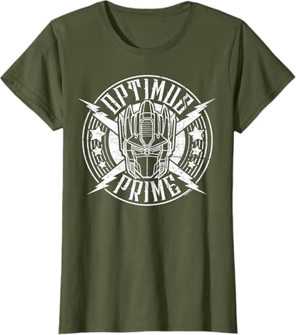 T-shirt Transformers Optimus Prime Vintage Rock Lightning Logo