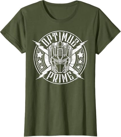 T-shirt Transformers Optimus Prime Vintage Rock Lightning Logo