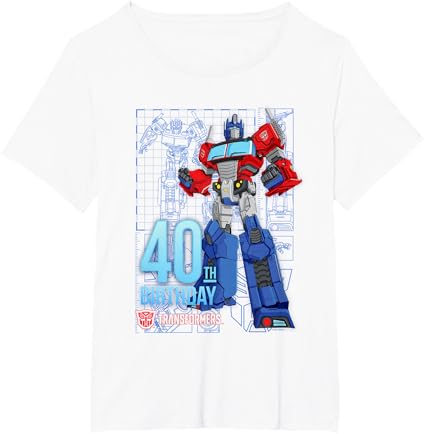 T-shirt de aniversário dos 40 anos do Optimus Prime dos Transformers