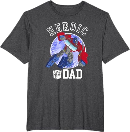 T-shirt vintage Transformers Dia do Pai Optimus Prime Pai Heróico