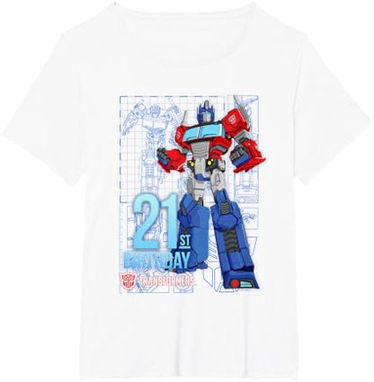 T-shirt de aniversário dos 21 anos do Optimus Prime dos Transformers