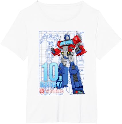 T-shirt de aniversário dos 10 anos do Optimus Prime dos TRANSFORMERS