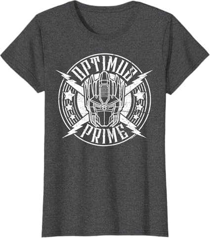 T-shirt Transformers Optimus Prime Vintage Rock Lightning Logo