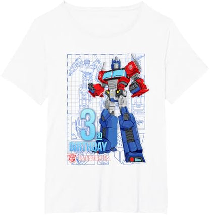 T-shirt de aniversário dos 3 anos do Optimus Prime dos TRANSFORMERS