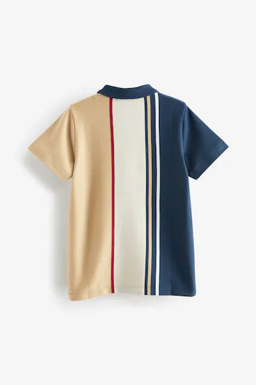 |Niño| Polo de manga corta color block Azul Marino/Piedra - Azul Marino/Piedra (3-16 años)