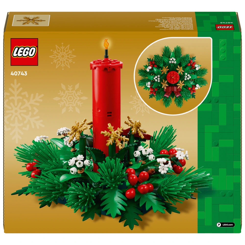 LEGO Icons 40743 Decoração de Mesa de Natal Conjunto de Velas de Natal
