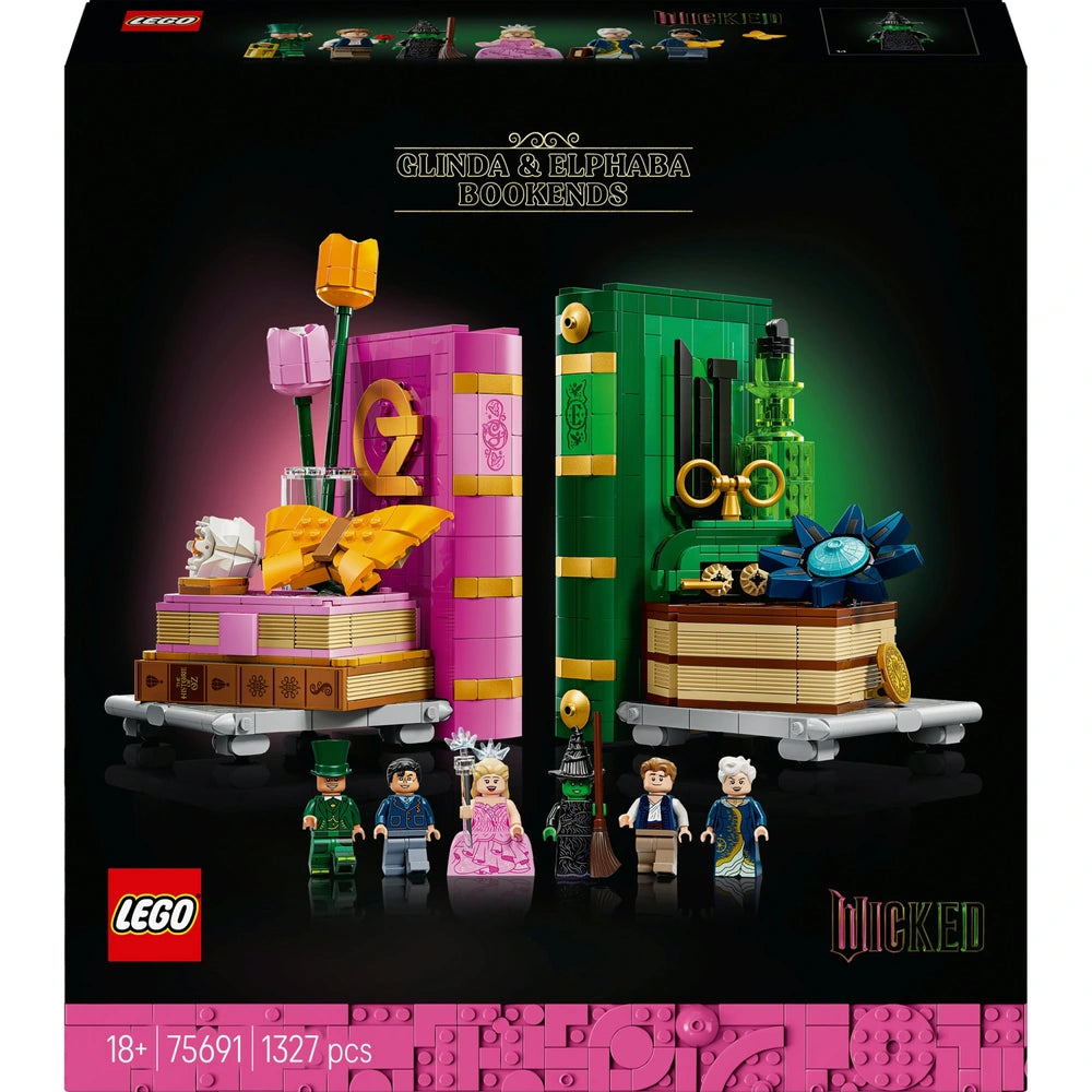 LEGO Conjunto de suportes para livros Wicked 75691 Glinda e Elphaba para adultos