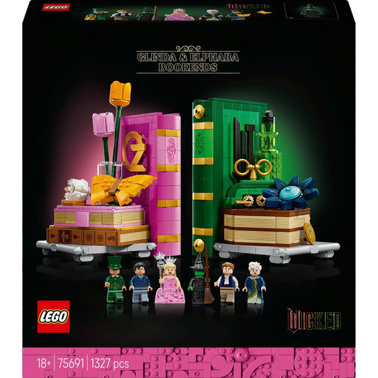 LEGO Conjunto de suportes para livros Wicked 75691 Glinda e Elphaba para adultos