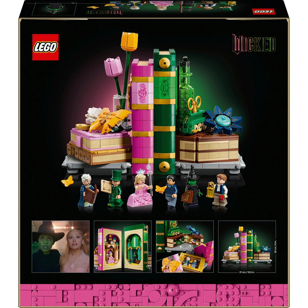 LEGO Conjunto de suportes para livros Wicked 75691 Glinda e Elphaba para adultos