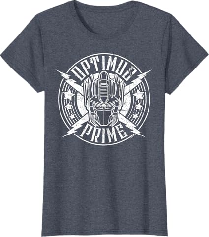 T-shirt Transformers Optimus Prime Vintage Rock Lightning Logo