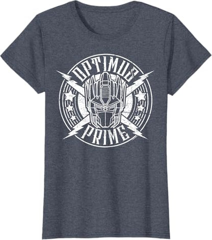 T-shirt Transformers Optimus Prime Vintage Rock Lightning Logo