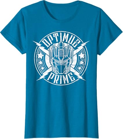 T-shirt Transformers Optimus Prime Vintage Rock Lightning Logo