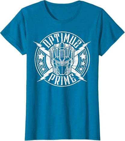 T-shirt Transformers Optimus Prime Vintage Rock Lightning Logo