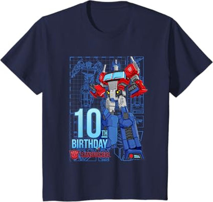 T-shirt de aniversário dos 10 anos do Optimus Prime dos TRANSFORMERS