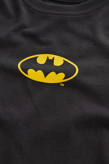 |Boy| Camiseta De Super-Herói De Manga Curta - Black Batman (3-16 anos)