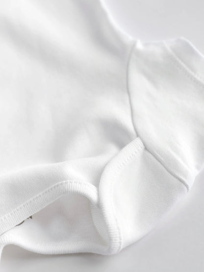 |BabyGirl| Pacote Com 10 Macacões De Manga Curta Para Bebês, Essenciais Brancos