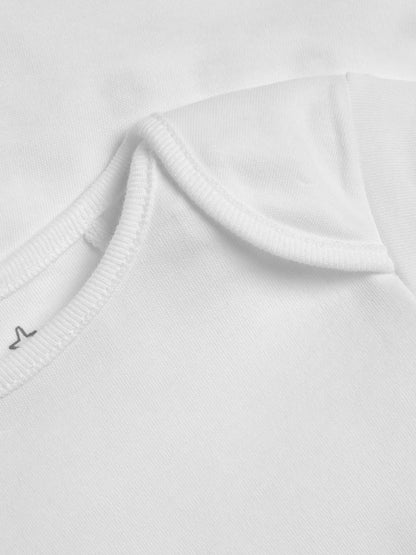 |BabyBoy| Pacote Com 10 Macacões De Manga Curta Para Bebês, Essenciais Brancos