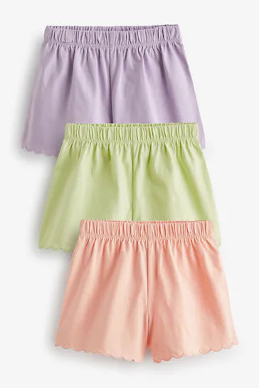 |Girl| Pacote de 3 Shorts Scallop - Lilás (3 meses -7 anos)