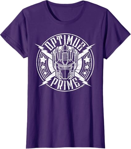 T-shirt Transformers Optimus Prime Vintage Rock Lightning Logo