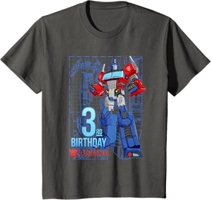 T-shirt de aniversário dos 3 anos do Optimus Prime dos TRANSFORMERS