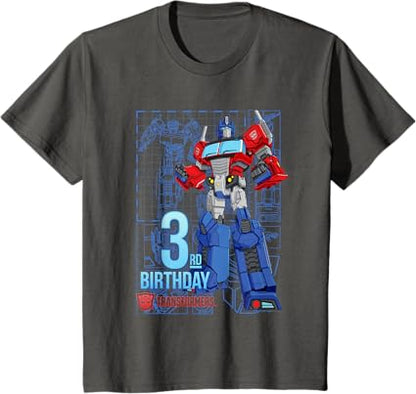 T-shirt de aniversário dos 3 anos do Optimus Prime dos TRANSFORMERS