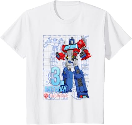 T-shirt de aniversário dos 3 anos do Optimus Prime dos TRANSFORMERS