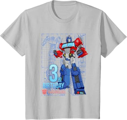 T-shirt de aniversário dos 3 anos do Optimus Prime dos TRANSFORMERS