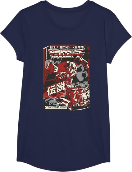 T-shirt Transformers Optimus Prime Capa de Banda Desenhada Japonesa Cybertroniana