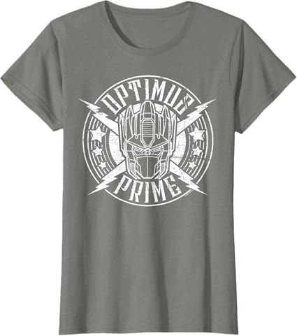T-shirt Transformers Optimus Prime Vintage Rock Lightning Logo