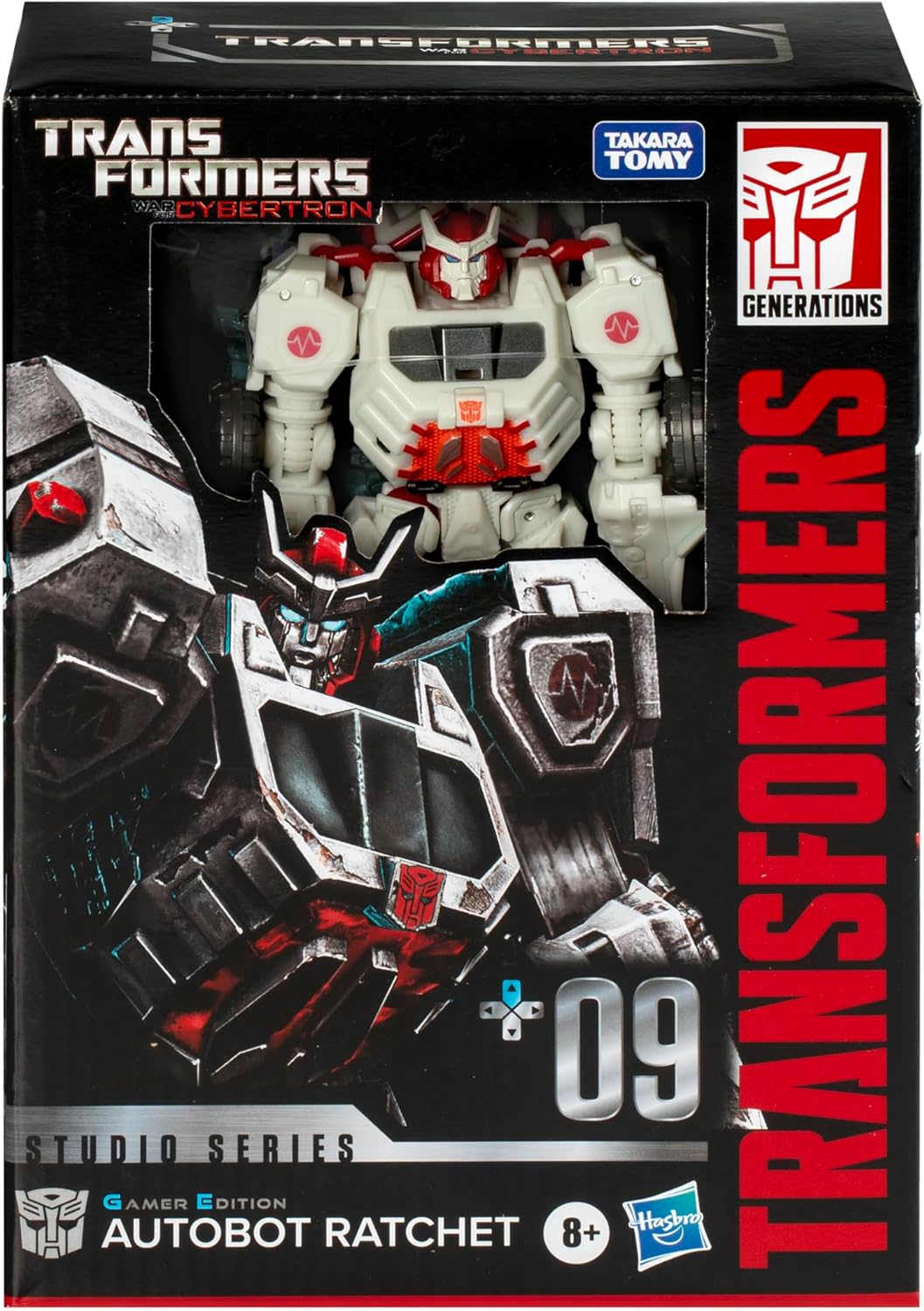 Transformers Studio Series Voyager War for Cybertron 09 Gamer Edition Ratchet, Figura de Acção Transformável de 16,5 cm, 8+