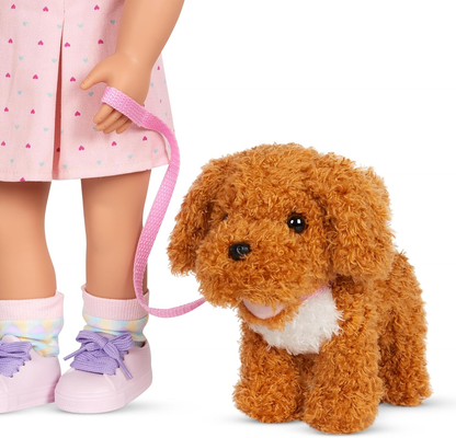 A Nossa Geração – Caniche de Peluche – Bolsa para Transporte de Animais de Estimação – Acessórios para Bonecas de 18 Polegadas – Peluches – Crianças a partir dos 3 Anos – Transportadora para Cães Hop in