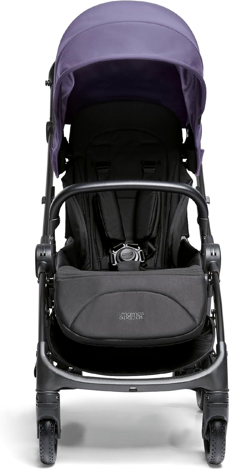 Carrinho de bebé Mamas & Papas Airo, leve, dobrável com uma mão, arrumação compacta, assento totalmente reclinável, 7,6 kg - Heather