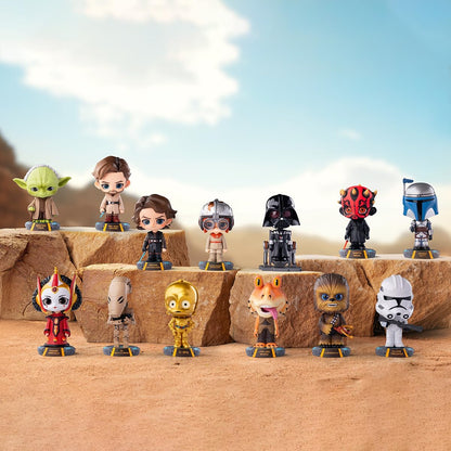 POP MART Star Wars Bobblehead Series Bonecos Conjunto Completo Articulado Personagem Design Premium Presentes para Mulheres Brinquedo de Arte Colecionável Favorito dos Fãs