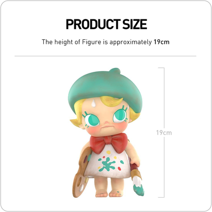 POP MART Baby Molly Baby Molly Future Painter 1 peça, design premium, presente para mulheres, boneco de ação colecionável chique e favorito dos fãs