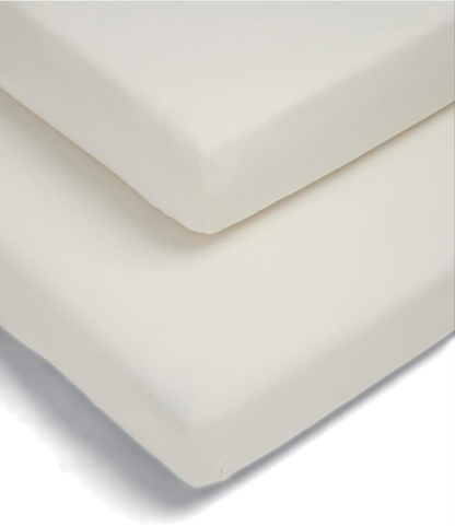 Pack de 2 lençóis ajustáveis para berço/cama Mamas & Papas, creme