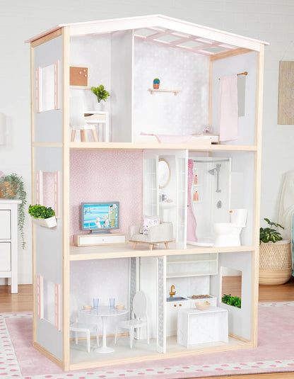 A Nossa Geração – Acessórios para Bonecas de 18 Polegadas – Conjunto de Brinquedos para Casa de Bonecas – Móveis Móveis – Quarto, Cozinha, Casa de Banho e Mais – Brincadeira de Faz de Conta 3+ Anos – Doce Lar