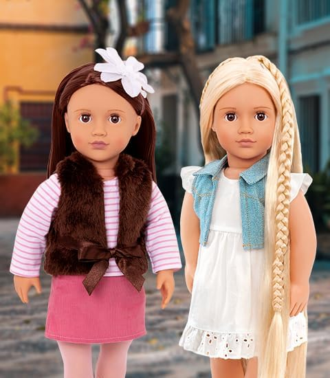 Bonecas Our Generation Sienna - Adorável boneca de 46 cm com cabelo para pentear, bandolete com flores e conjunto completo de roupa | Bonecas saudáveis para meninas dos 3 aos 10 anos para se vestirem e brincarem com a imaginação