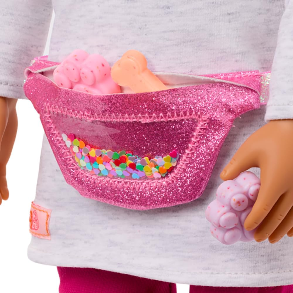 Our Generation – Boneca de 45 cm e conjunto de cãozinho de estimação – Olhos castanho-escuros realistas e cabelo castanho-escuro ondulado – Peluche Husky Dog e acessórios – Brincadeira de faz de conta – Estella e Evi