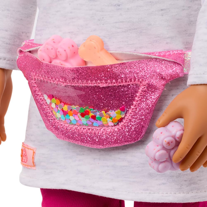 Our Generation – Boneca de 45 cm e conjunto de cãozinho de estimação – Olhos castanho-escuros realistas e cabelo castanho-escuro ondulado – Peluche Husky Dog e acessórios – Brincadeira de faz de conta – Estella e Evi