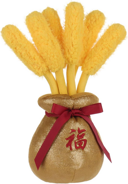 Vaso de cevada dourada de cordeiro damasco, bichinhos de peluche para crianças, brinquedos de peluche fofos e macios para bebés, menina e menino, vaso de cevada dourada fofa vermelha 11,5 polegadas