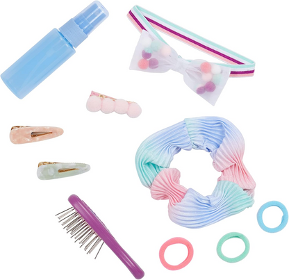Conjunto de pompons bonitos da Our Generation – Acessórios de penteado multicolorido para crianças e bonecas de 45 cm – Conjunto de 10 acessórios de cabelo