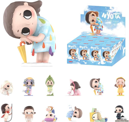 POP MART Nyota's Fluffy Life Series Conjunto completo de figuras (12 caixas) 2,5 polegadas Personagem articulado Design premium presentes para mulheres Caixa surpresa favorita dos fãs Boneco de ação de brinquedo colecionável