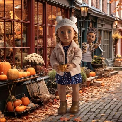 Our Generation - Conjunto de roupas alegres e relaxantes para o inverno - Conjunto de roupas de luxo aconchegante com chapéu de gatinho para bonecas de 45 cm - Conjunto de 5 peças