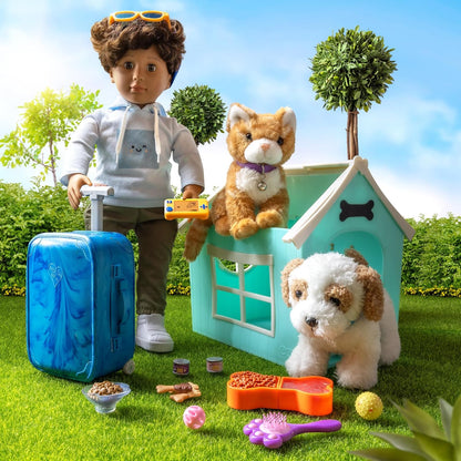 A Nossa Geração - Casota para Cães - Cachorro Peluche de 6 Polegadas - Acessórios para Bonecas de 18 Polegadas - Brincadeira de Faz de Conta - Crianças com 3 ou Mais Anos - Local para