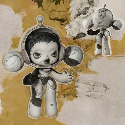 POP MART MEGA α SKULLPANDA 400% Egon Schiele 1 peça, design premium, presente para mulheres, boneco de ação colecionável chique favorito dos fãs