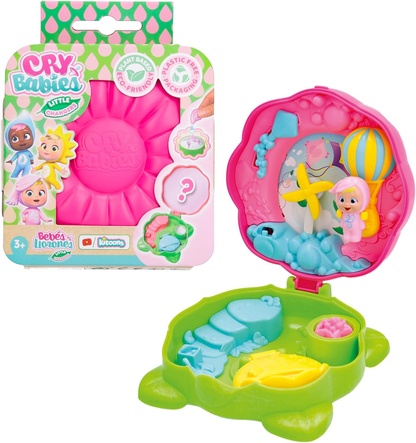 CRY BABIES Little Changers Windy Cápsula colecionável em forma de Flor que inclui uma mini boneca, uma pipeta e um folheto +3 anos