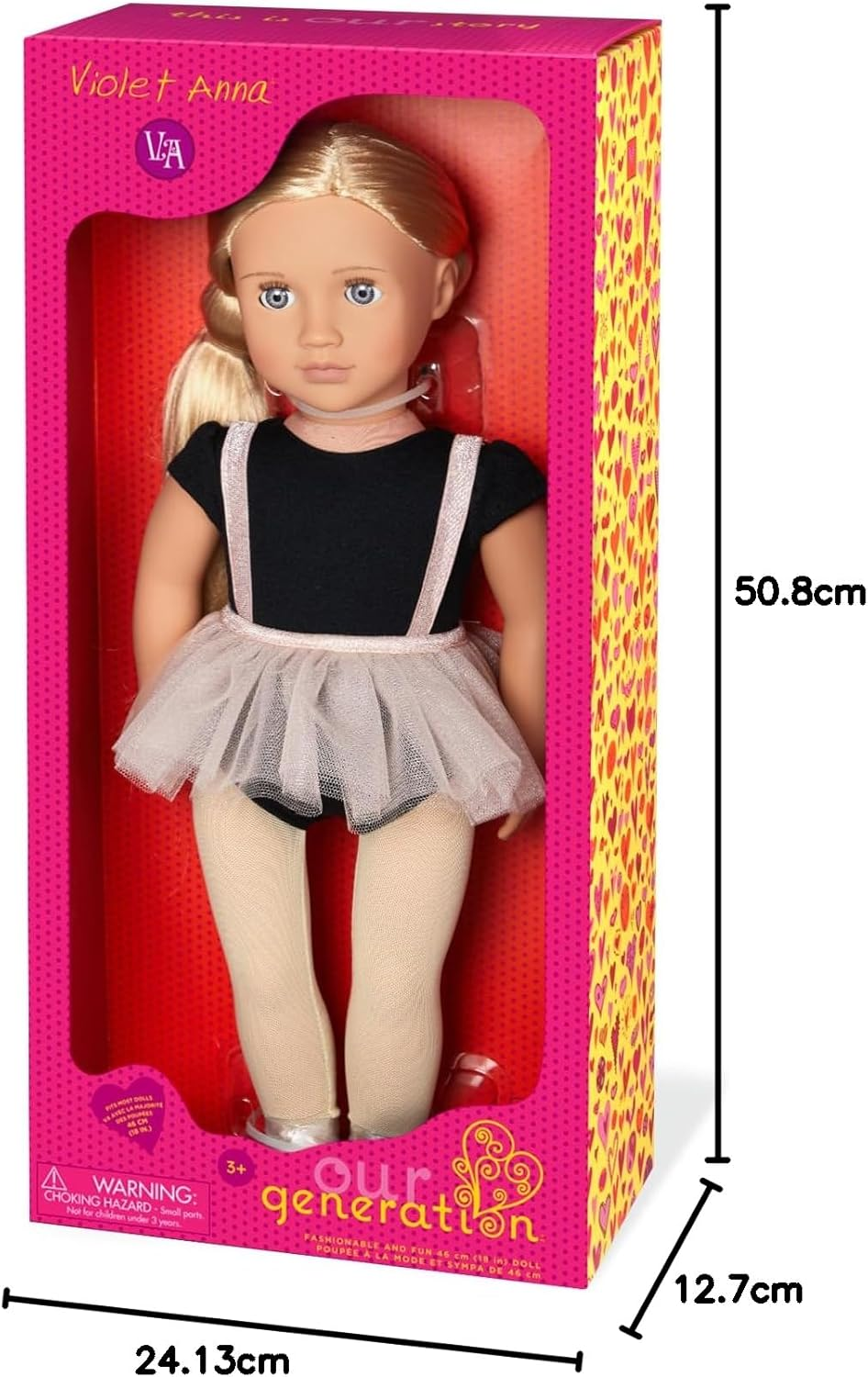 Our Generation 70.31076Z Violet Anna Toy Regular, Vários, Boneca de 18 polegadas / 46 cm